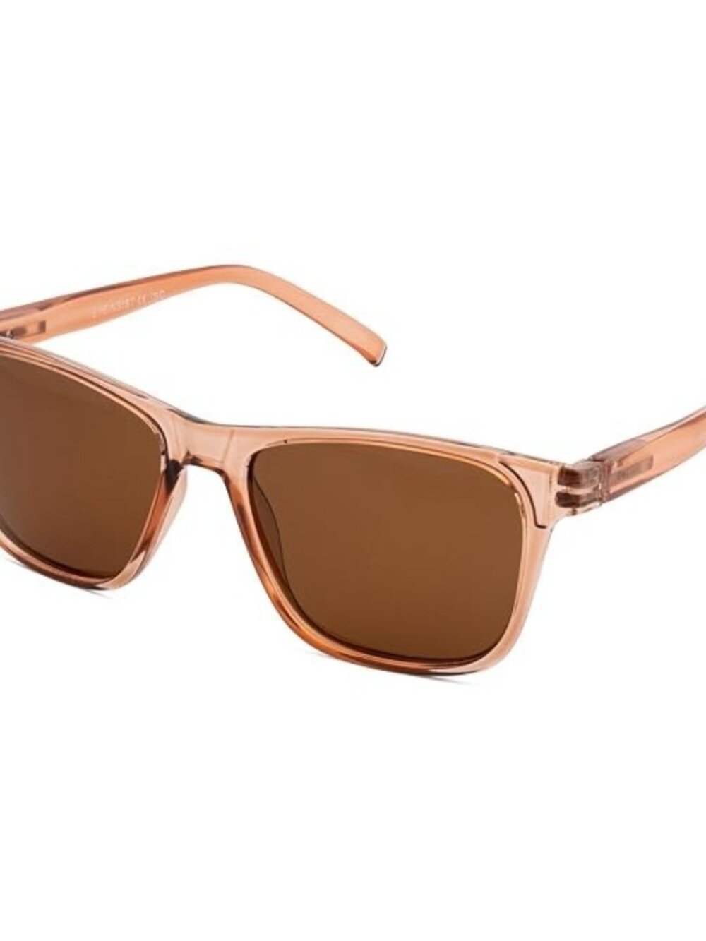 Classic Light Brown Polarized Retro Rectangle Sunglasses UV400 Protection